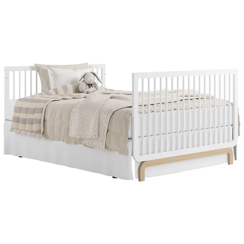 Lit de bébé convertible 5-en-1 de luxe Santorini de Storkcraft - Blanc et bois flotté
