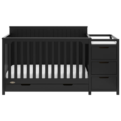 Graco Hadley 5-In-1 Convertible Crib and 3-Drawer Changer - Black