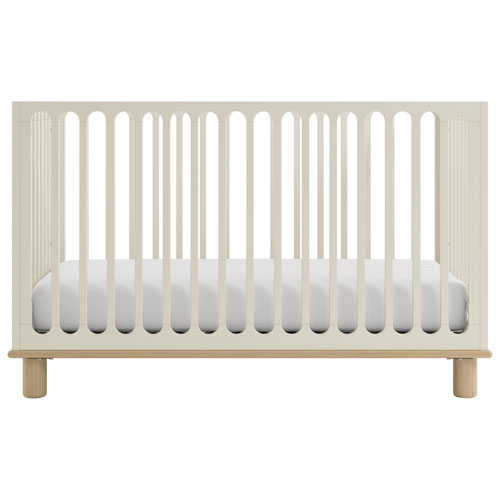 Storkcraft Sicily Deluxe 3-In-1 Convertible Crib with Drawer- Frosted Oat with Driftwood
