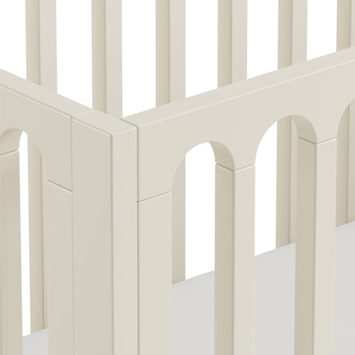 Storkcraft Sicily Deluxe 3-In-1 Convertible Crib with Drawer- Frosted Oat with Driftwood