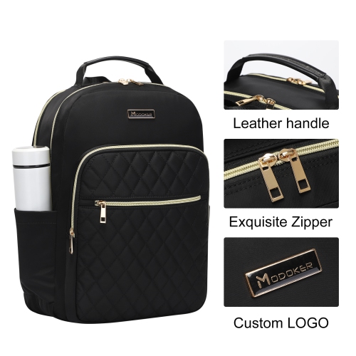 Meidale 15.6" Laptop Backpack Quilted Work Backpack for Women Bookbag Teacher Backpack with USB Charging Port |Travel Backpack Purse for Women Nurse