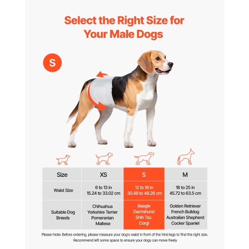 VEVOR 144 Count Disposable Male Dog Diapers, Super Absorbent Male Dog Wraps, 360 ° Leak-Proof Belly Bands with Wetness Indicator for Doggies in Heat,