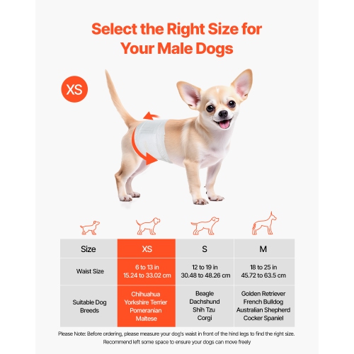 VEVOR 144 Count Disposable Male Dog Diapers, Super Absorbent Male Dog Wraps, 360 ° Leak-Proof Belly Bands with Wetness Indicator for Doggies in Heat,