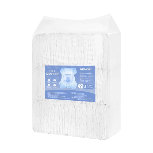 VEVOR 144 Count Disposable Dog Diapers,Super Absorbent Female Dog Diapers,360° Leak-Proof Female Doggy Pet Diaper with Wetness Indicator for Heat