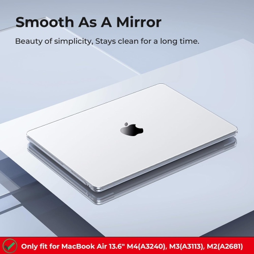 Crystal Clear Case Compatible with MacBook Air 13 inch M4 M3 M2 2025-2022 A3240 A3113 A2681, 13.6" Hard Case Cover & TPU Keyboard Skin & Screen