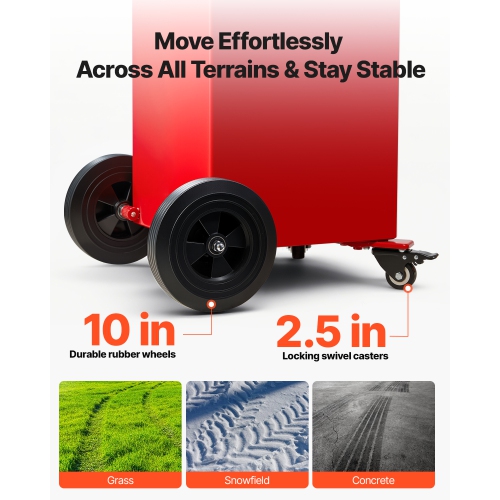 VEVOR 40 Gallon Fuel Caddy, Gasoline & Diesel Fuel Tank with Manual Transfer Pump, Portable Fuel Storage Tank with 4 Wheels & 10 ft Hose, Gas Caddy