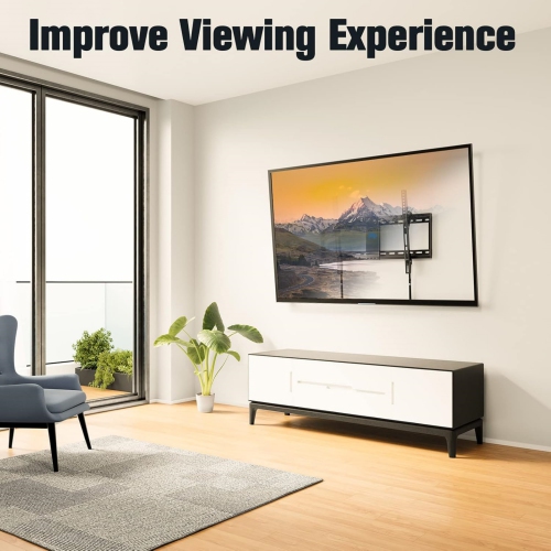TV Wall Mount for Most 37-75" TVs, Tilting TV Mount Low Profile Up to VESA 600x400mm and 132 LBS Loading, Fits 16", 18", 24" Studs, Easy for TV