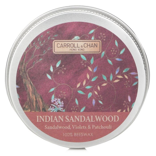 CARROLL &AMP CHAN  100% Beeswax Mini Tin Candle - # Indian Sandalwood (Sandalwood, Violets & Patchouli) 1PCs