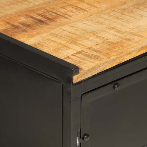 vidaXL 2 Piece Bathroom Furniture Set Iron and Solid Wood Mango