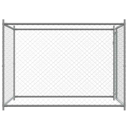 vidaXL Dog Cage with Door Grey 2x2x1.5 m Galvanised Steel