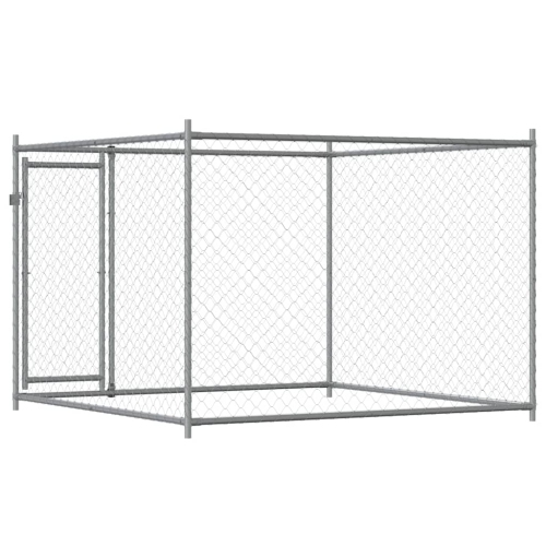 vidaXL Dog Cage with Door Grey 2x2x1.5 m Galvanised Steel