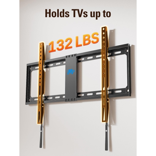 Fixed TV Mount Low Profile for Most of 42-84 Inches TV Low Profile TV Wall Mount fits 16" 18" 24" Wood Studs up to VESA 600 x 400mm and 132 LBS,