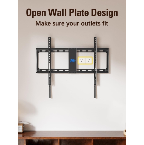 Fixed TV Mount Low Profile for Most of 42-84 Inches TV Low Profile TV Wall Mount fits 16" 18" 24" Wood Studs up to VESA 600 x 400mm and 132 LBS,