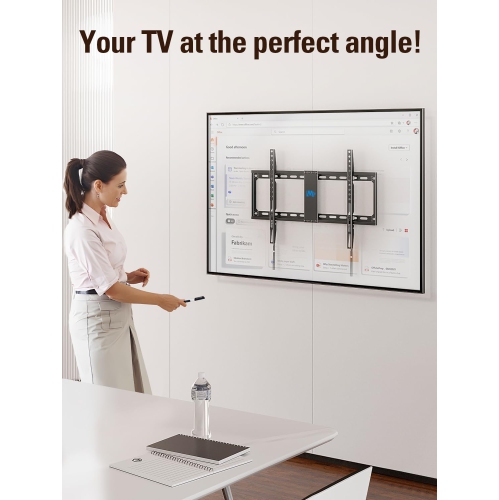Fixed TV Mount Low Profile for Most of 42-84 Inches TV Low Profile TV Wall Mount fits 16" 18" 24" Wood Studs up to VESA 600 x 400mm and 132 LBS,