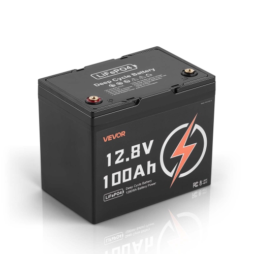 VEVOR 12V 100Ah LiFePO4 Battery, Up to 15000 Cycles, Deep Cycle Lithium Iron Phosphate Battery with Built-in BMS, Low Temperature Protection, 10