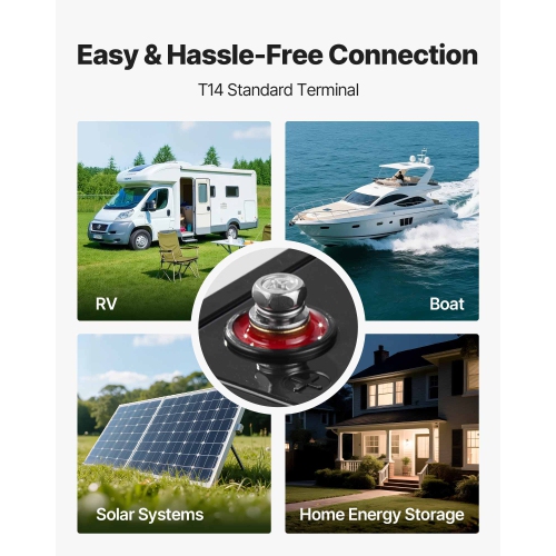 VEVOR 12V 100Ah LiFePO4 Battery, Up to 15000 Cycles, Deep Cycle Lithium Iron Phosphate Battery with Built-in BMS, Low Temperature Protection, 10