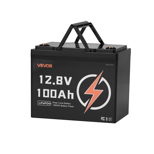 VEVOR 12V 100Ah LiFePO4 Battery, Up to 15000 Cycles, Deep Cycle Lithium Iron Phosphate Battery with Built-in BMS, Low Temperature Protection, 10