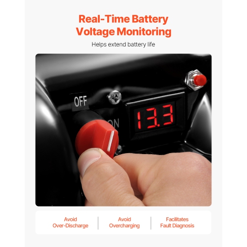 VEVOR 12V/24V Marine Battery Box, Group 24/27 Trolling Motor Battery Box, Batteries Case with PP Shell and Dual Straps, Smart Batteries Case,