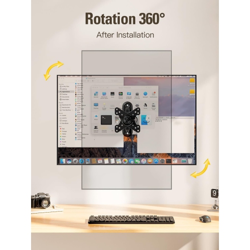 Full Motion Monitor Wall Mount TV Bracket for 10-26 Inch LED, LCD Flat Screen TV and Monitor, TV Mount with Swivel Articulating Arm, Up to VESA