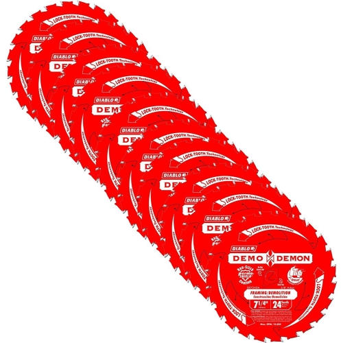 Lame de scie à démon Diablo par Freud D0724DA-10 7-1/4&nbsp;po 24T 5/8 de démonstration