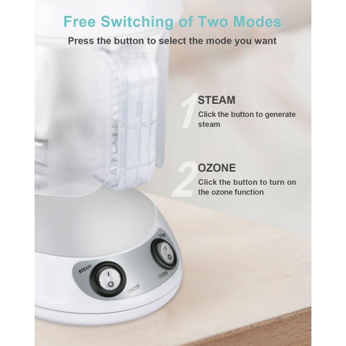 Défroisseur à vapeur pour les cheveux et le visage avec bras extensible Humidificateur à cheveux de table brume chaude pour le visage de spa à vapeur