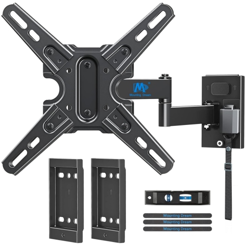Lockable RV TV Mount for Most 13-43 inch TV, RV Mount for Camper Trailer Motor Home, Full Motion TV Wall Mount Quick Release with Dual Wall Plates,