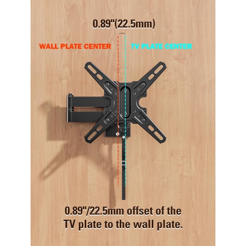 Lockable RV TV Mount for Most 13-43 inch TV, RV Mount for Camper Trailer Motor Home, Full Motion TV Wall Mount Quick Release with Dual Wall Plates,