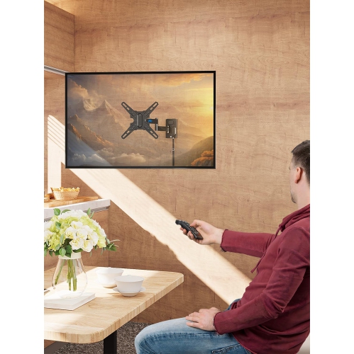 Lockable RV TV Mount for Most 13-43 inch TV, RV Mount for Camper Trailer Motor Home, Full Motion TV Wall Mount Quick Release with Dual Wall Plates,