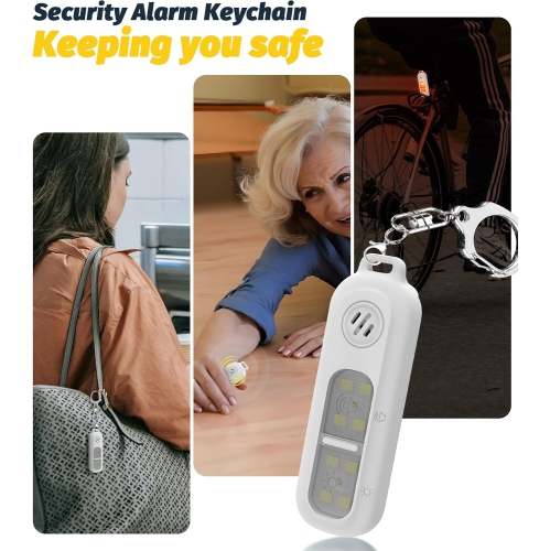 Brassard de course nocturne extérieur alarme, cyclisme de nuit et course anti-loup lampe stroboscopique tricolore LED-Type-C rechargeable-Blanc