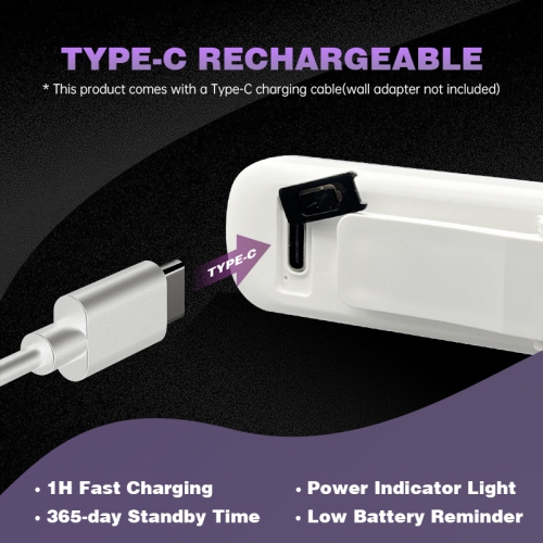 Brassard de course nocturne extérieur alarme, cyclisme de nuit et course anti-loup lampe stroboscopique tricolore LED-Type-C rechargeable-Blanc