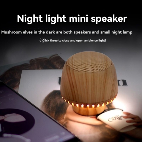 Portable Mushroom Bluetooth Speaker, Small TWS Pairing Box, LED Ambient Light, Night Light, 5W Graphene Speaker, 400mAh Battery Life, Hands-Free