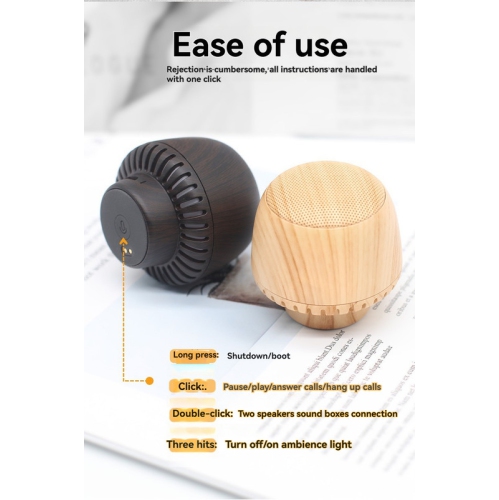 Portable Mushroom Bluetooth Speaker, Small TWS Pairing Box, LED Ambient Light, Night Light, 5W Graphene Speaker, 400mAh Battery Life, Hands-Free