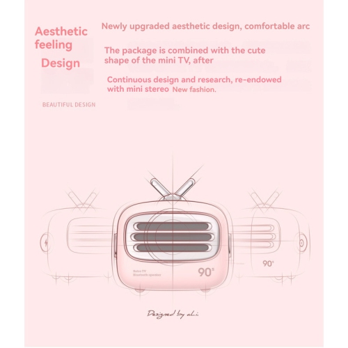 Bluetooth speaker with creative mini TV design, wireless Bluetooth subwoofer, long battery life, compact and portable lanyard design, hands-free