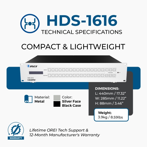 OREI 4K@30Hz 16x16 HDMI™ Matrix