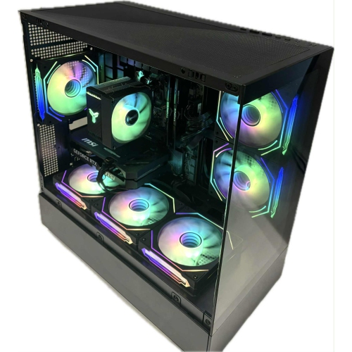 PcTech Gaming PC - AMD Ryzen 5 7600X 32G DDR5 Ram NVIDIA RTX 5070 - 1TB M.2 NVMe SSD- Win11 Pro, Black