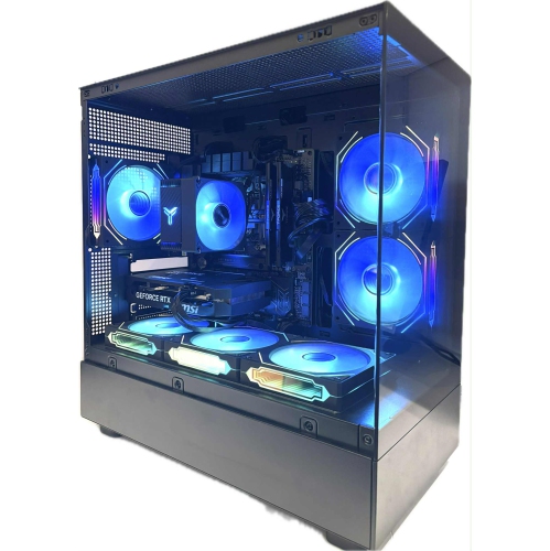 PcTech Gaming PC - AMD Ryzen 5 7600X 32G DDR5 Ram NVIDIA RTX 5070 - 1TB M.2 NVMe SSD- Win11 Pro, Black