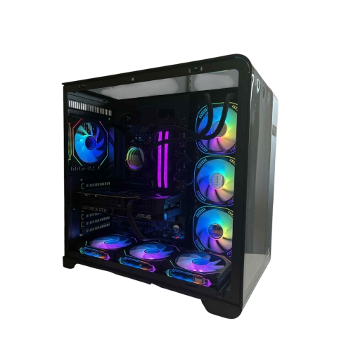 PcTech Gaming PC - AMD Ryzen 7 9700X 32G DDR5 Ram NVIDIA RTX 5060 Ti - 1TB M.2 NVMe SSD- Win11 Pro, Black