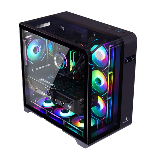 PcTech Gaming PC - AMD Ryzen 7 9700X 32G DDR5 Ram NVIDIA RTX 5070 - 1TB M.2 NVMe SSD- Win11 Pro, Black
