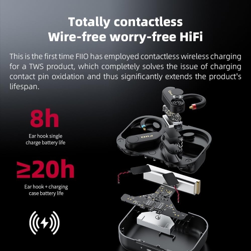 FiiO UTWS5 True Wireless Bluetooth Earbuds Hook & Headphone Amp for IEMs