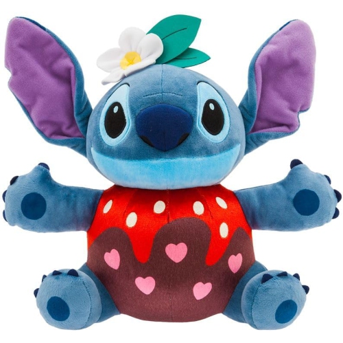 DISNEY STORE Official Stitch Valentine's Day Plushie - Chocolate Dipped Strawberry Design, Embroidered Features, Super Soft Stuffed