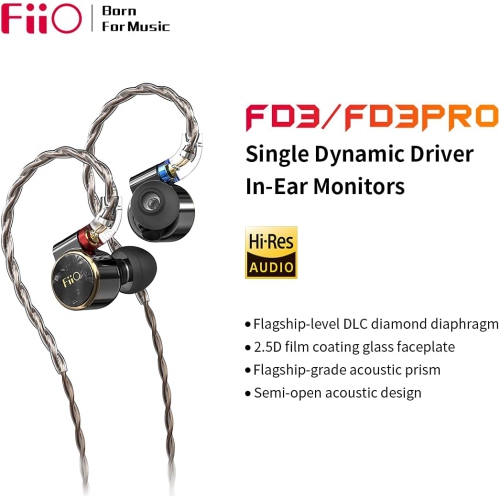 FiiO FD3 Single Dynamic Driver In-Ear Monitors with Detachable Cable