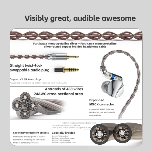 Écouteurs bouton haute fidélité FiiO FD15 Dynamic 13,8 mm Magnalium DLC