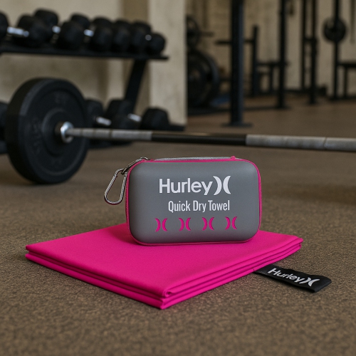 Hurley Candy Pop 12X19.5 Solid Microfiber Towel And Case