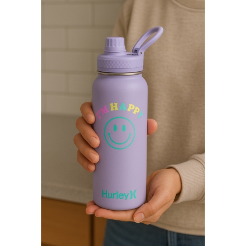 Hurley 32Oz Reusable Water Bottle With Chug Cap Stainless Steel Sports Bottle