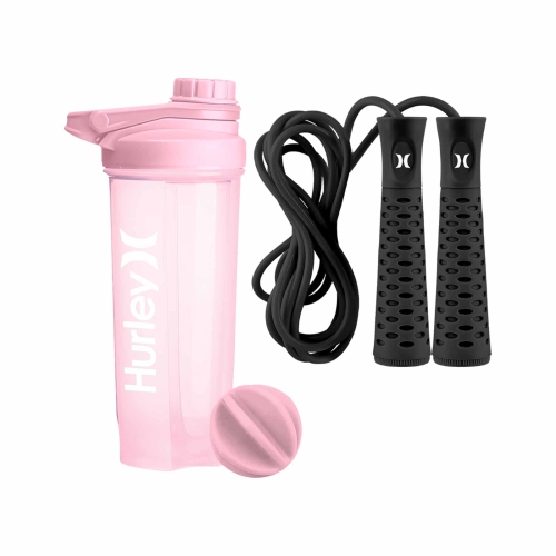 Bouteille mélangeuse rose de 28 oz avec corde d'entraînement de Hurley