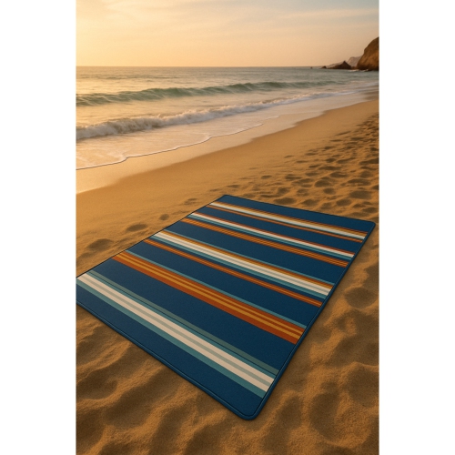 Couverture de camping en acrylique de 50 x 60 po Blue Stripe de Hurley
