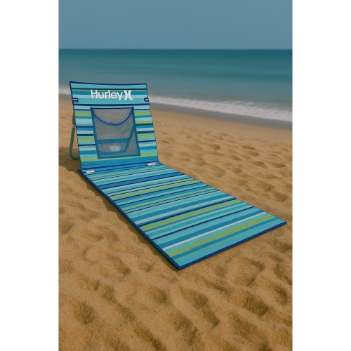 Hurley Blue and Green Design Beach Groundmat With Backrest