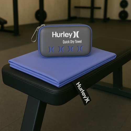 Hurley Periwinkle 30X60 Solid Microfiber Towel And Case