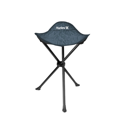 Hurley Foldable Grey and Black Design Tri-Leg Stool With Travel Bag