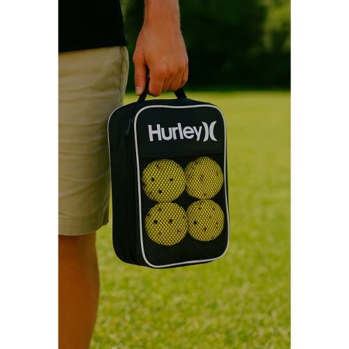 Hurley Neon Yellow 6 pack High Vis Pickle Ball with Carry Bag